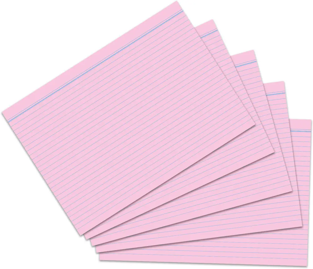 100 Karteikarten DIN A5 rosa liniert – Bild 3