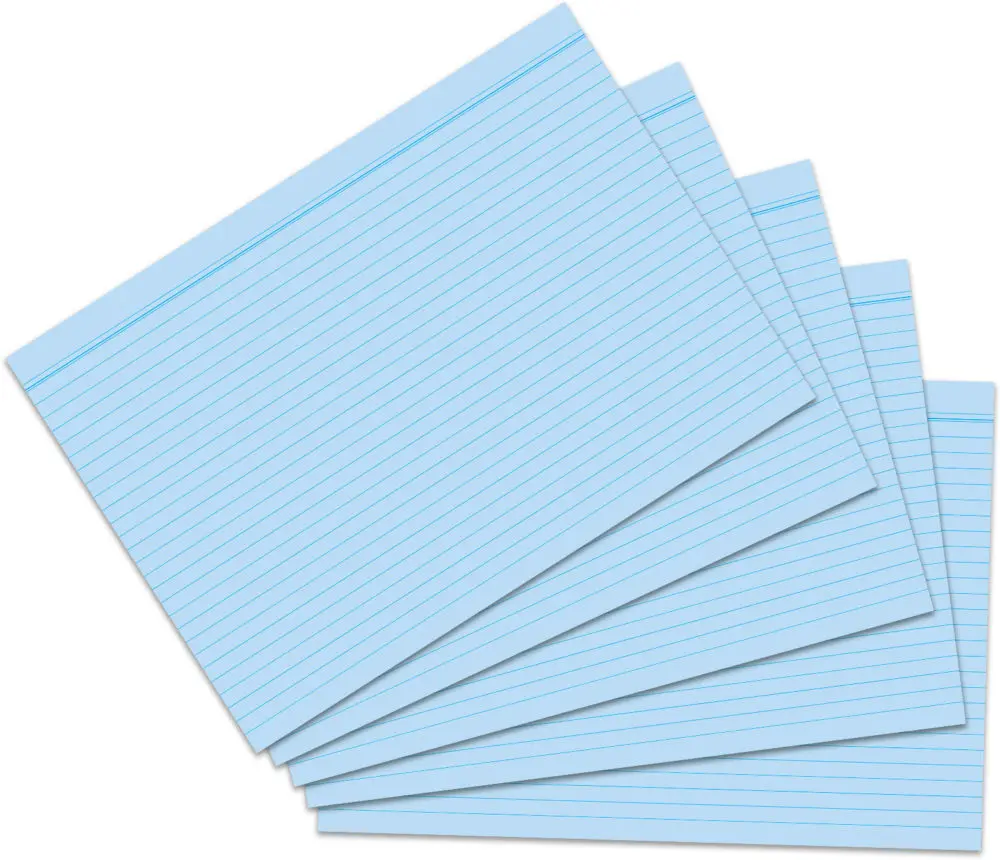 100 Karteikarten DIN A7 blau liniert – Bild 3