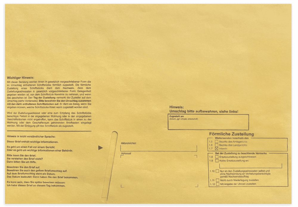 Zustellungsumschläge DIN C4  – innerer Umschlag ohne Sichtfenster, 50 Stück