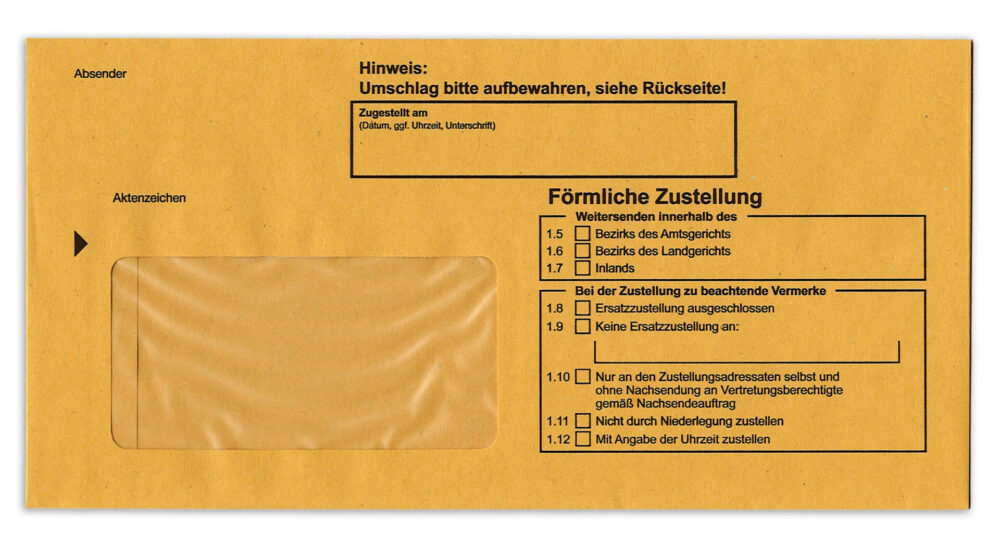 100 Zustellungsumschläge Format DIN Lang - innerer Umschlag mit Sichtfenster