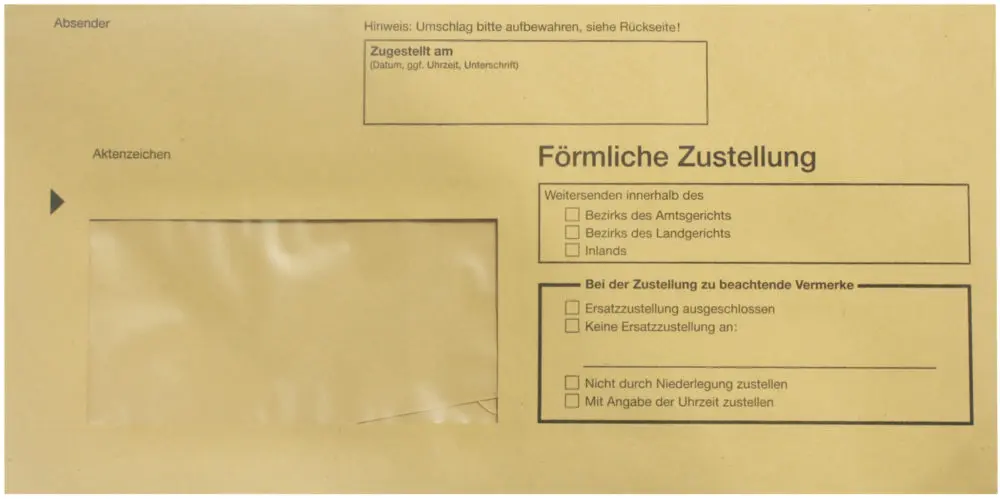 100 Zustellungsumschläge Format DIN Lang - innerer Umschlag mit Sichtfenster