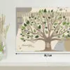 Ahnentafel Illustrierter Baum an der Wand mit Maßen zur Veranschaulichung der Größe