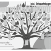 Ahnentafel "Illustrierter Baum" Entwurfsbogen in schwarz weiß
