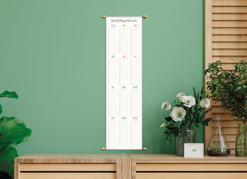 Geburtstagskalender im modernem Stil 230 x 891 mm – Bild 3