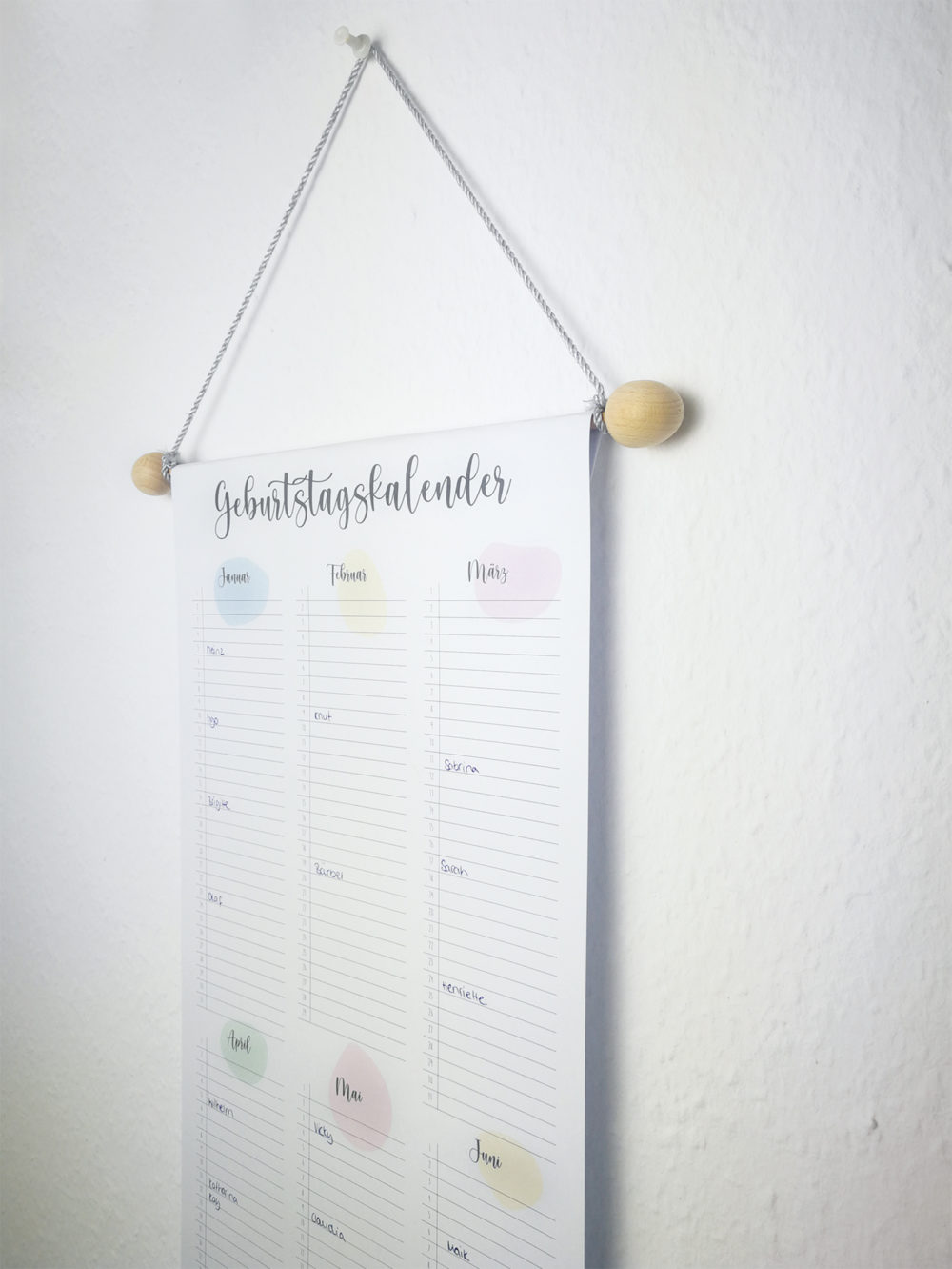 Geburtstagskalender im modernem Stil 230 x 891 mm – Bild 2