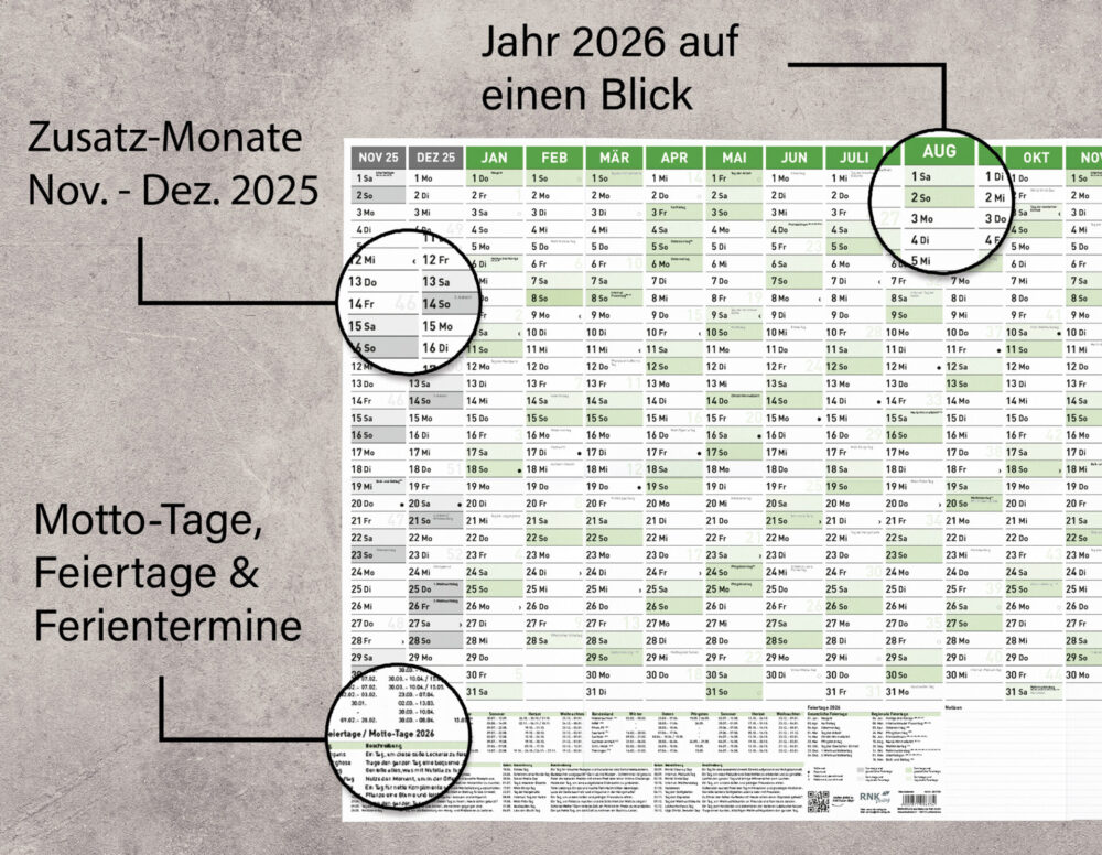 Wandkalender 2026 DIN A1 – Bild 3