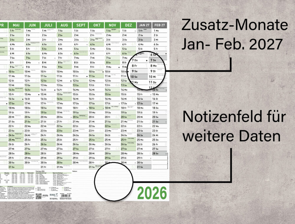 Wandkalender 2026 DIN A1 – Bild 4