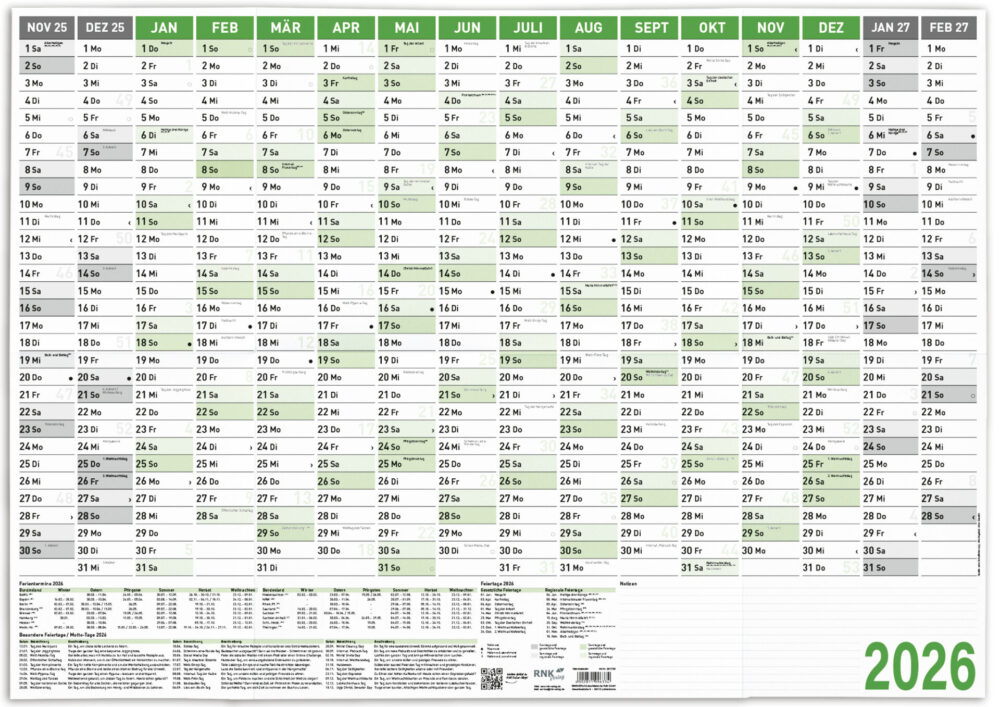 Wandkalender 2026 DIN A1