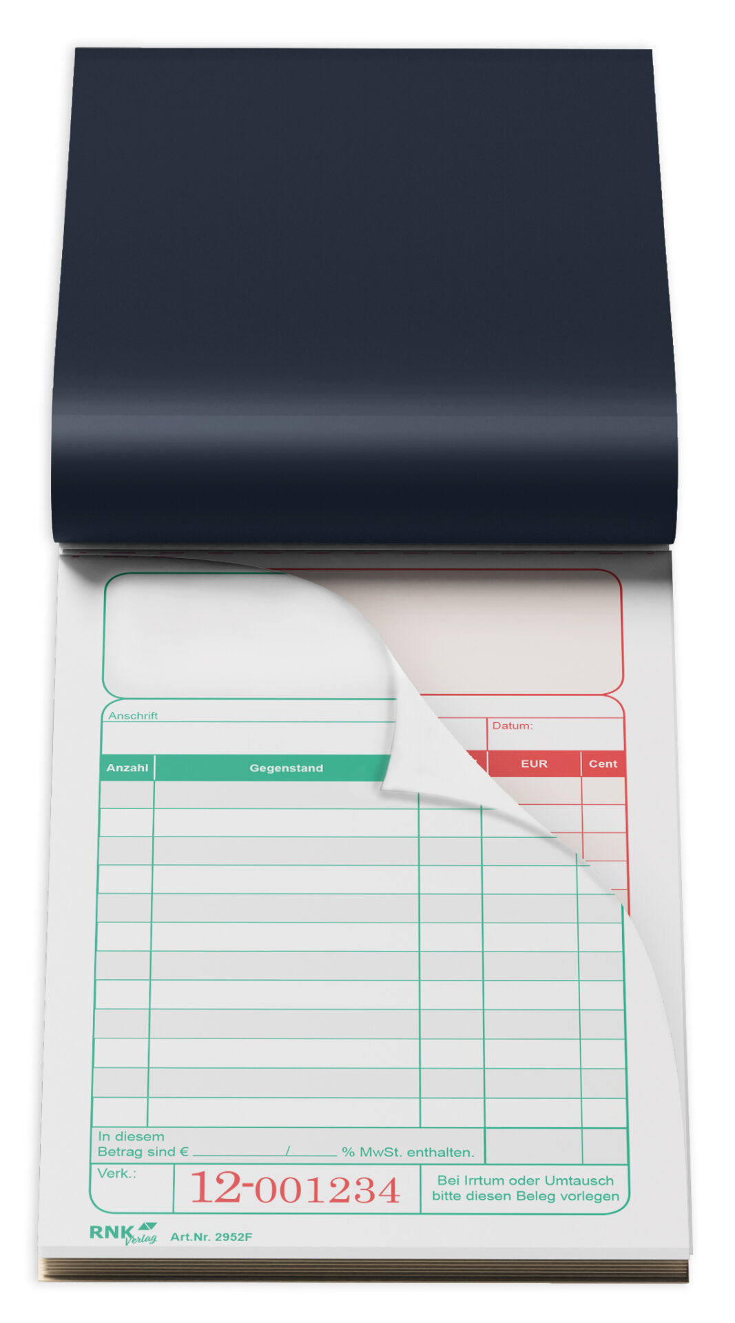 10 Kassenblöcke - mit Nummerierung, zweifarbig, oben geheftet – Bild 2