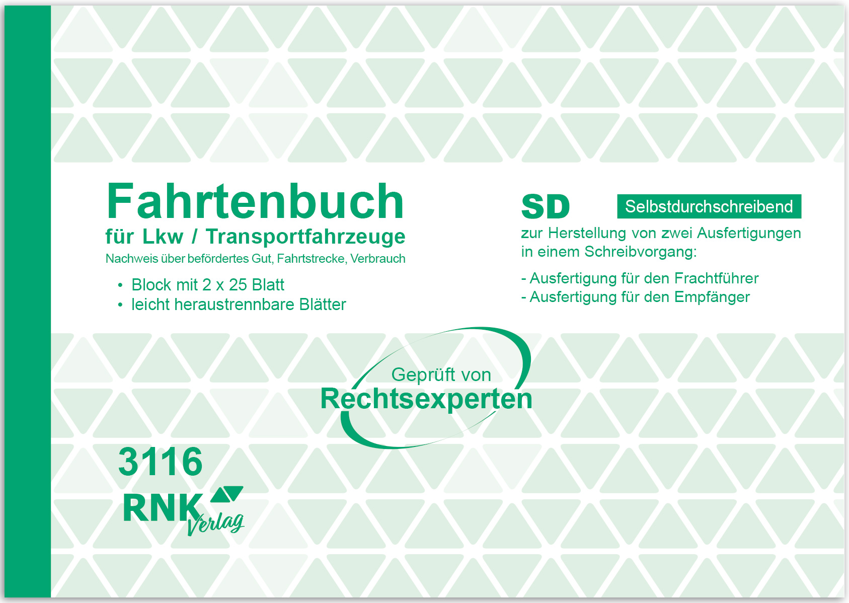 2 Fahrtenbücher für Pkw inkl. Parkscheibe - RNK Verlag