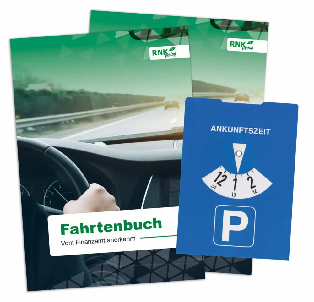 Zwei Fahrtenbücher mit Parkscheibe