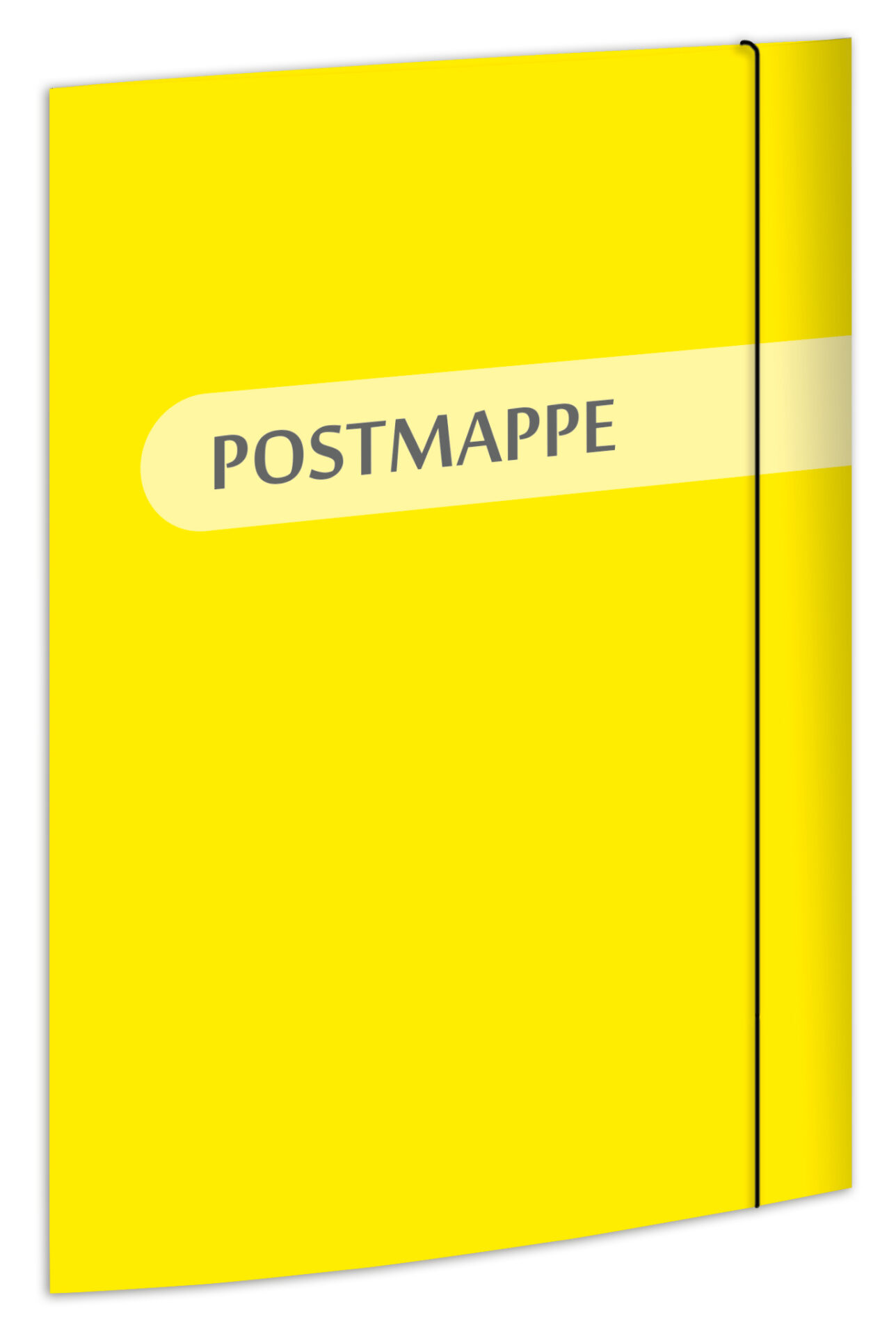 Postmappe für DIN A4 – stabiler Karton, gelb, mit Gummizugverschluss, 1 Stück