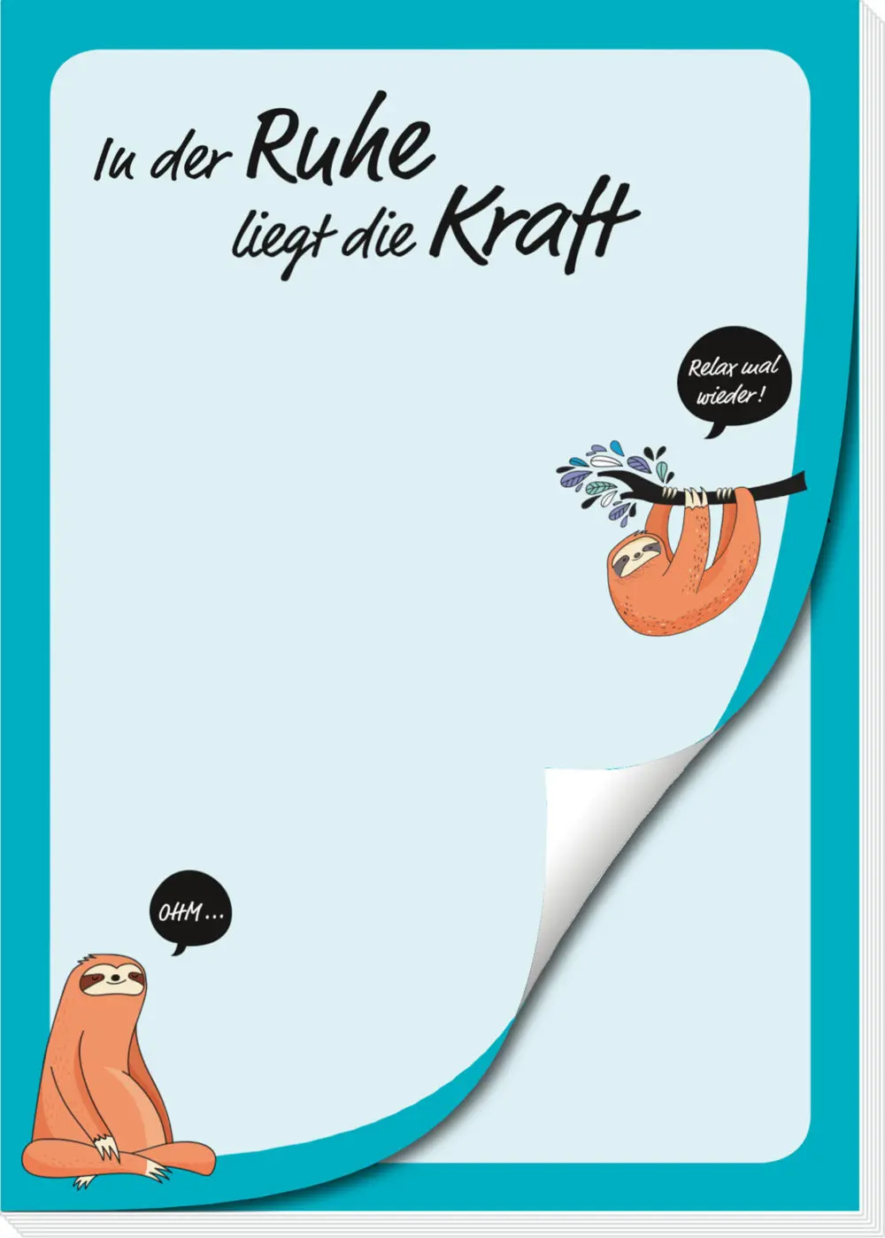 Notizblock "In der Ruhe liegt die Kraft" ohne Magnet