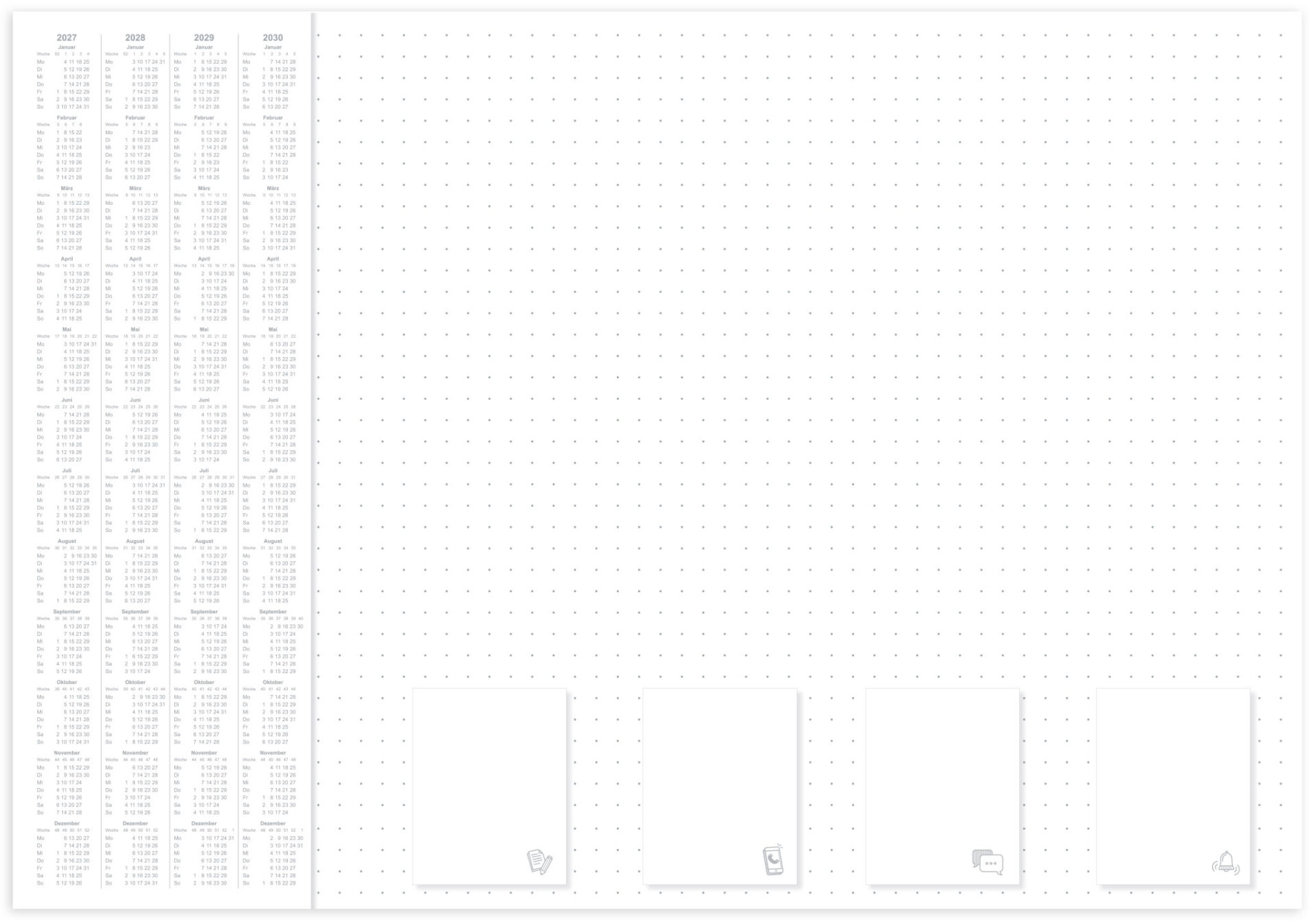 Notiz-Schreibunterlage "Office - dotted" – (BxH) 600 x420 mm, 30 Blatt, 1 Stück