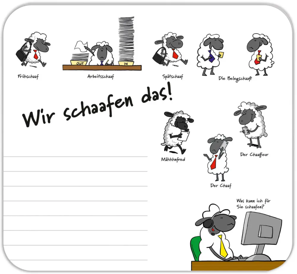 Mini-Schreibunterlage / Mousepad - Block "Wir schaafen das!"