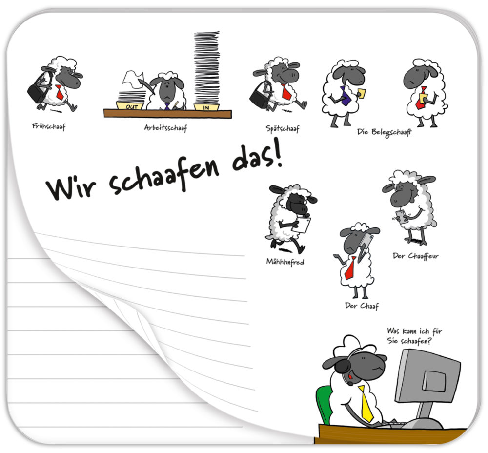 Mini-Schreibunterlage / Mousepad - Block "Wir schaafen das!" – Bild 2