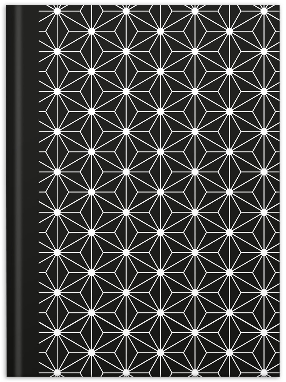 Notizbuch "black & white Stars" Vorderseite