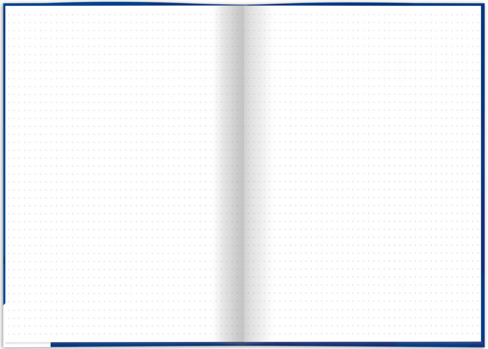 Notizbuch "Business blau" aufgeklappt Lineatur: dotted