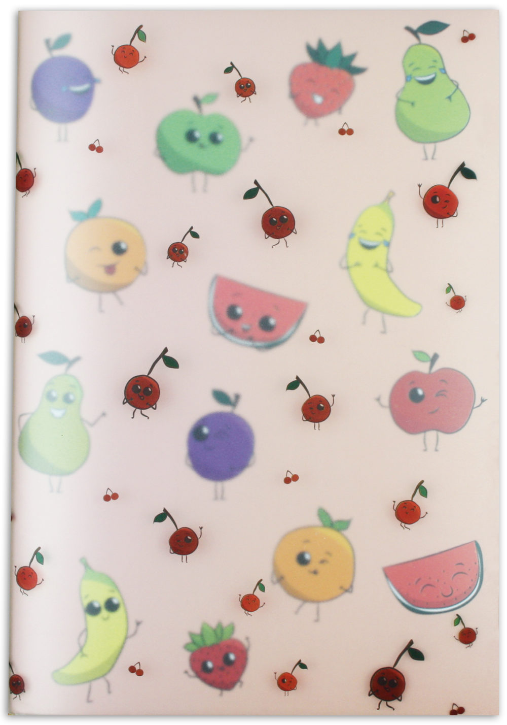 Heft "Früchte" im PP Umschlag Vorderseite mit verschiedenen Früchten