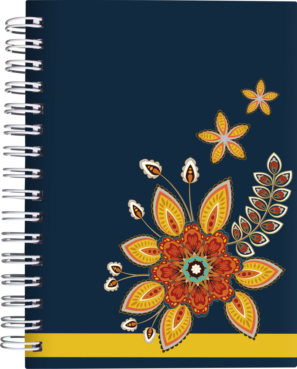 Notizbuch mit Register A-Z "Orient Flowers" Vorderseite mit einer Blume