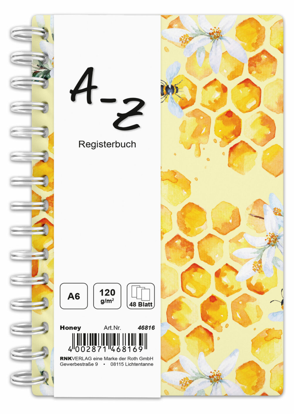 Notizbuch mit Register A-Z "Honey", DIN A6 – Bild 2