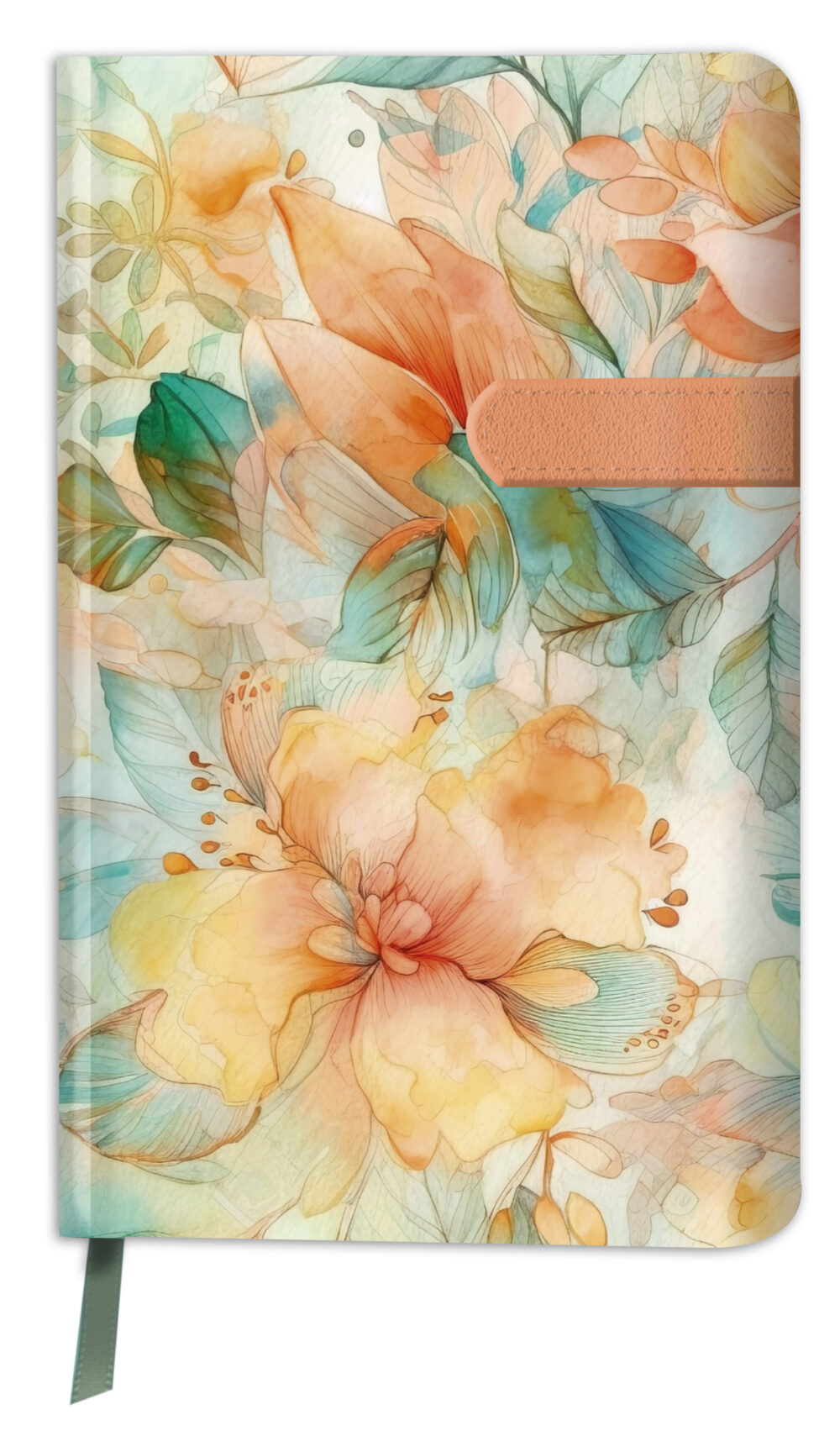 Edles Notizbuch "Flowers" – liniert, 135 x 210 mm, 1 Stück