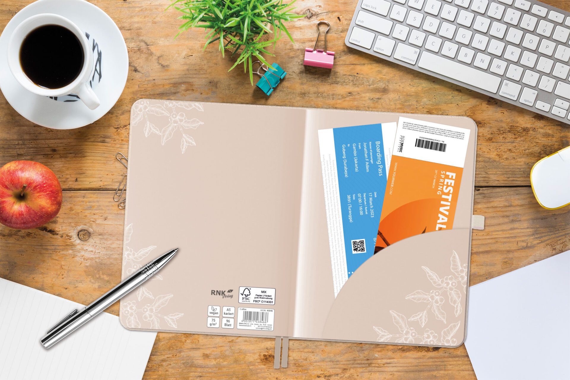 Notizbuch Vegan "Coffee" DIN A5, kariert – Bild 8