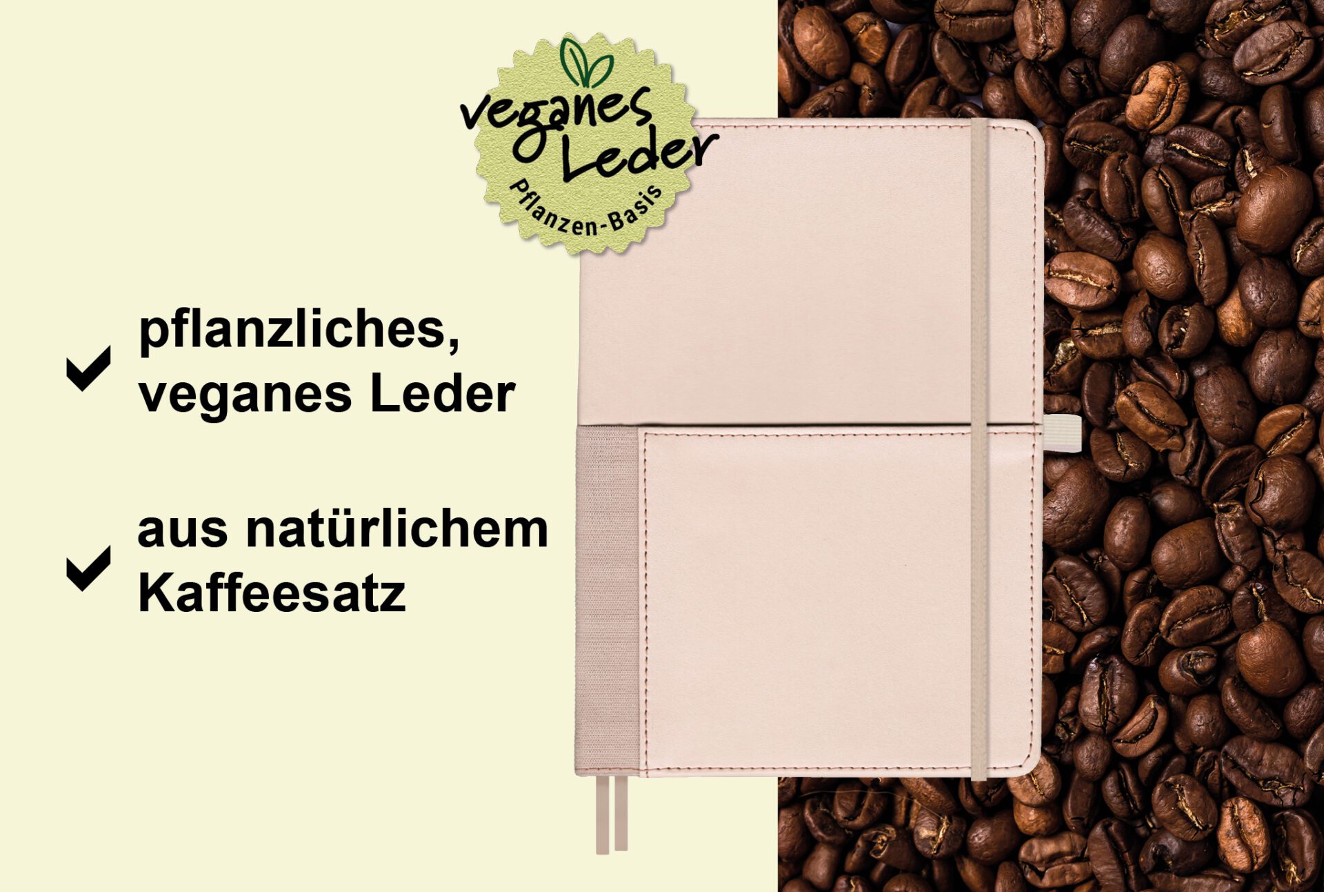 Notizbuch Vegan "Coffee" DIN A5, kariert – Bild 7