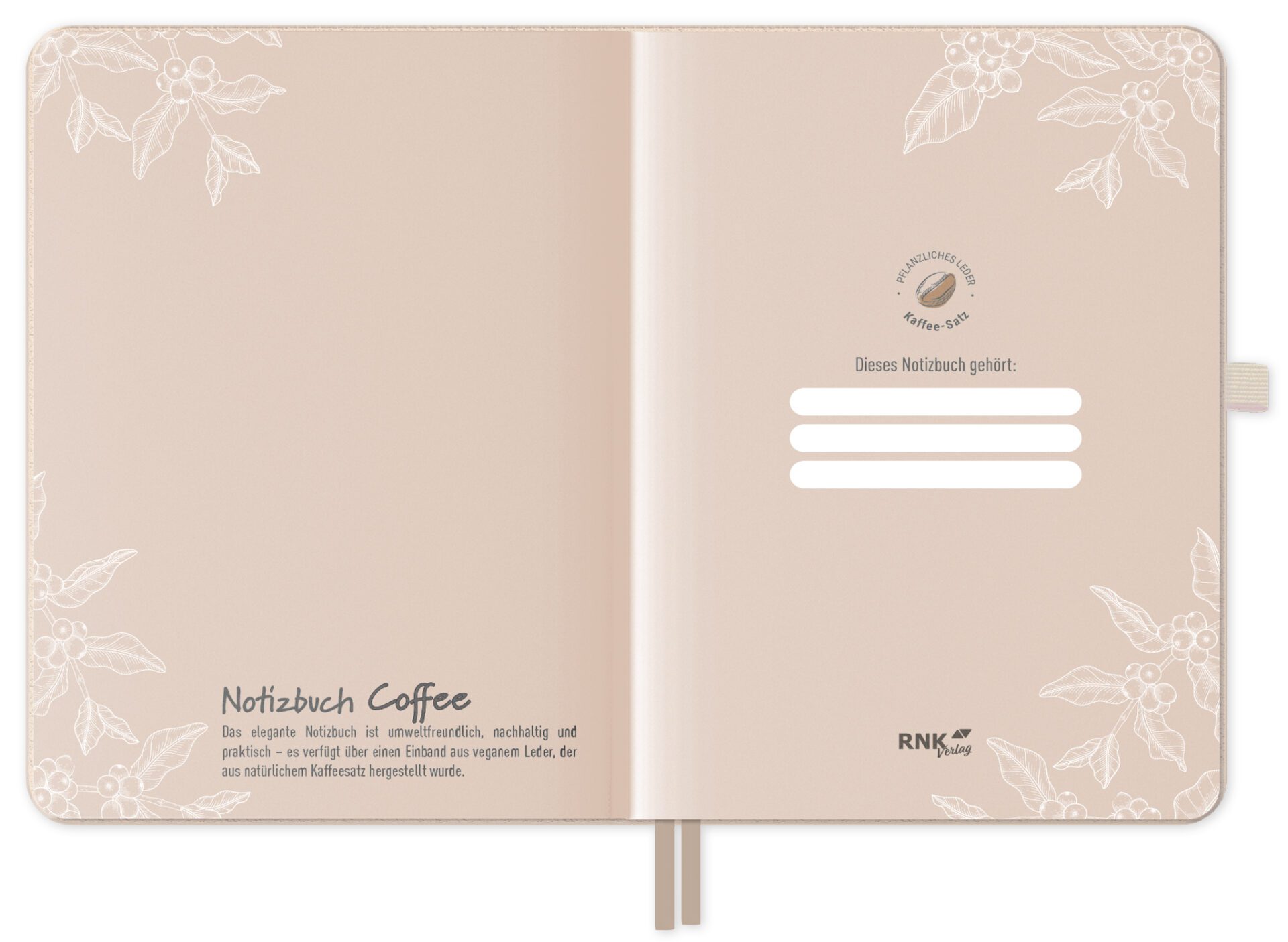 Notizbuch Vegan "Coffee" DIN A5, kariert – Bild 3