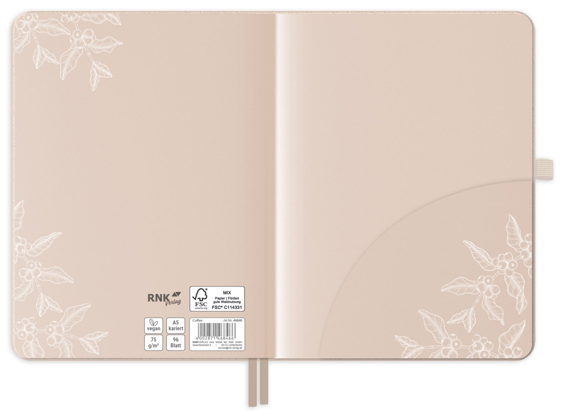 Notizbuch Vegan "Coffee" DIN A5, kariert – Bild 5