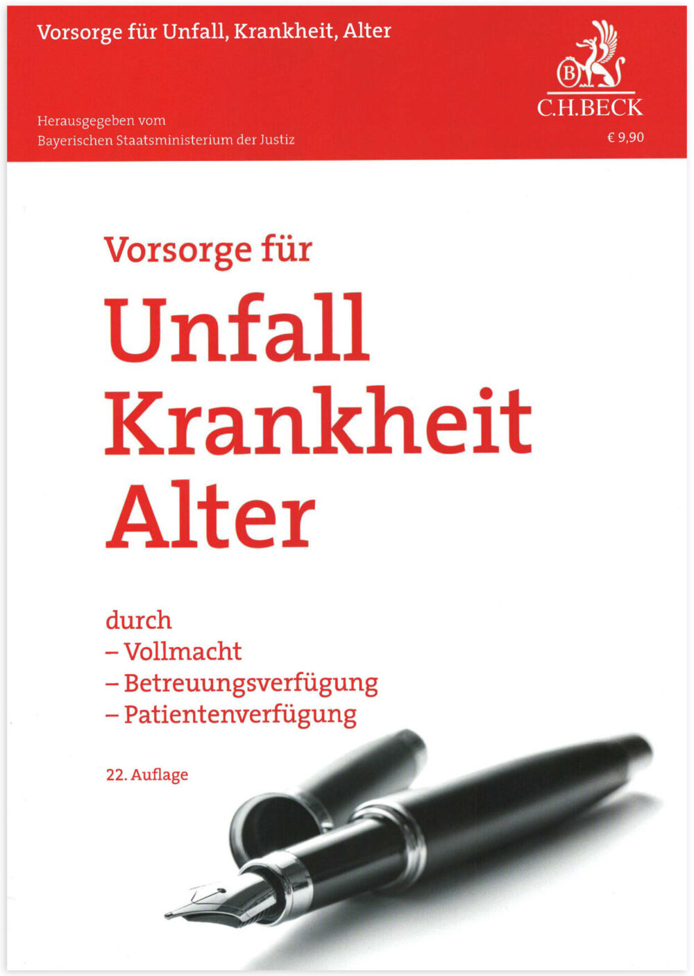Produktbild des Vorsorgeratgebers mit der Aufschrift "22. Auflage"