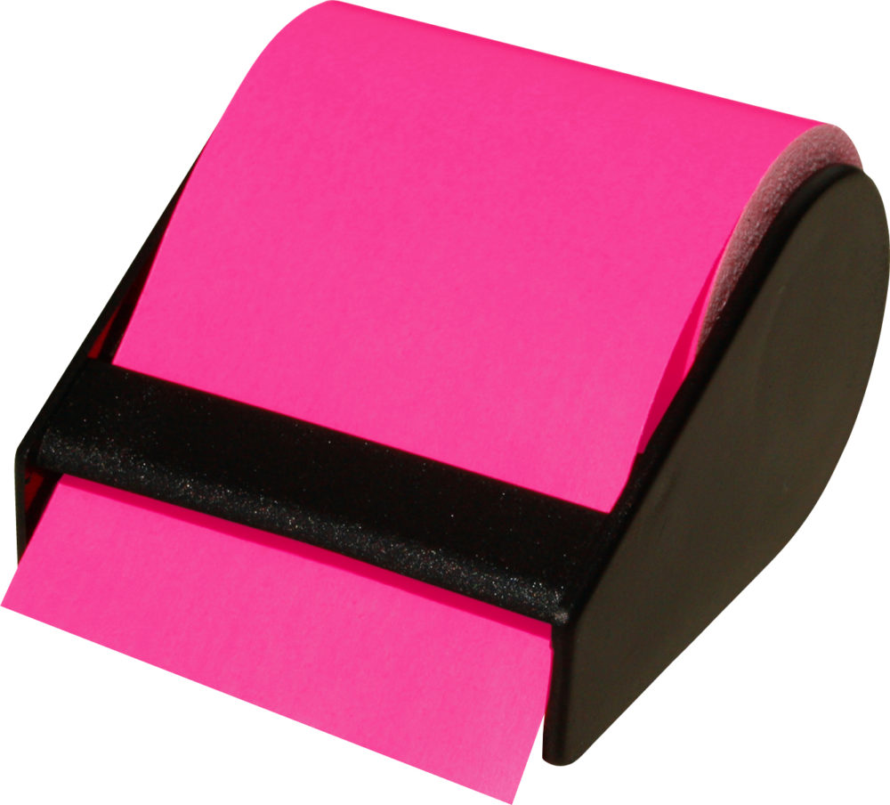 Haftnotizrolle im Abroller neonpink