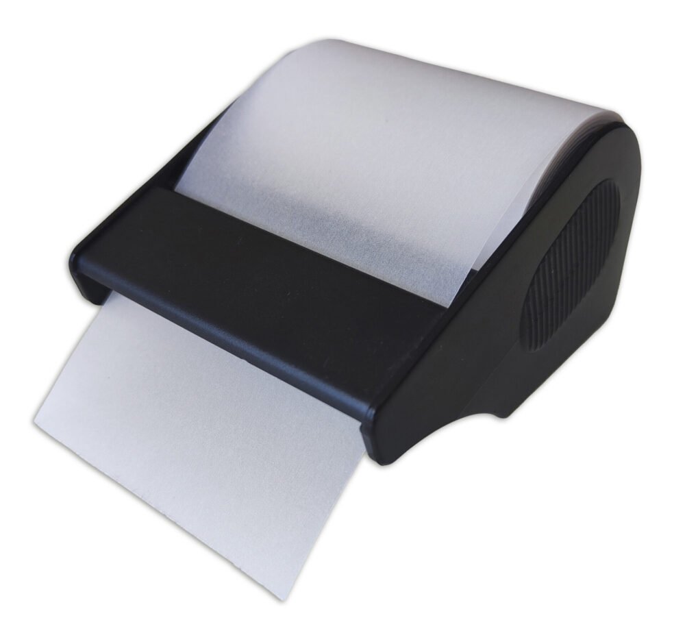 Haftnotizrolle im Abroller 60 mm breit, nachfüllbar, transparent