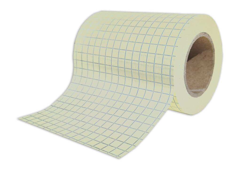 Nachfüllrolle Haftnotizen für Abroller 60 mm breit,  pastellgelb kariert