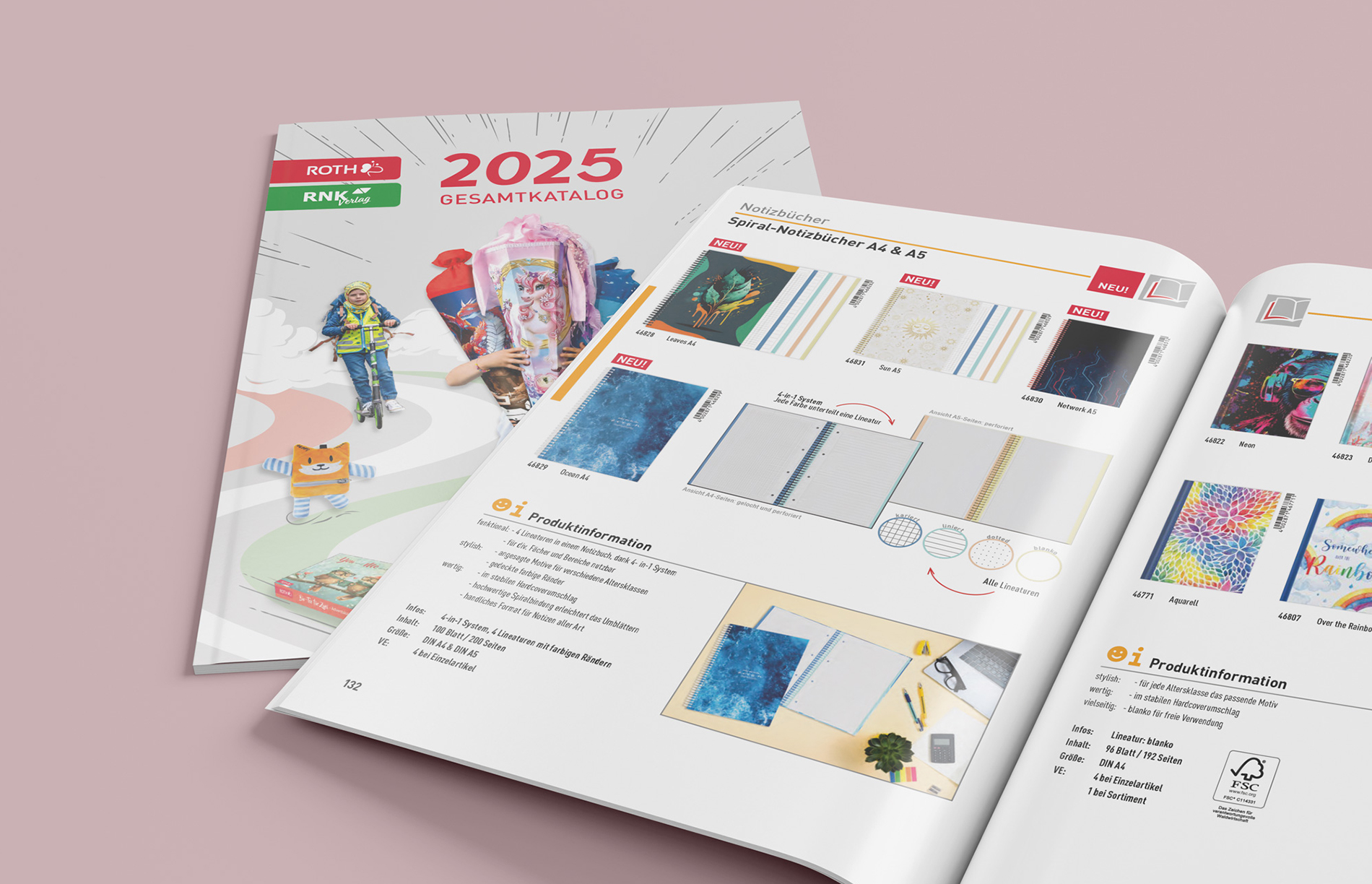 Abbildung Gesamtkatalog 2025 mit geöffneter Seite